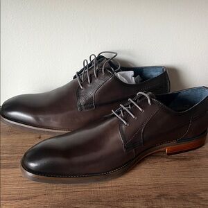 NWT Shaw Leather Lace-Up Derby Zanzara Men’s size 11